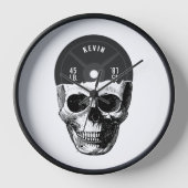 重量プレートスカル訓練フィットネスボディビル 壁時計 (正面)