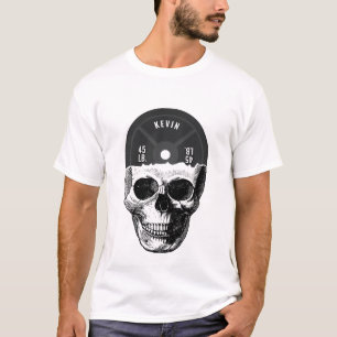 重量プレートスカル訓練フィットネスボディビル Tシャツ