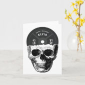 重量プレートスカル訓練フィットネス誕生日 カード (黄色い花)