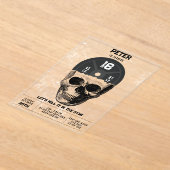 重量プレートスカル訓練ボディビル誕生日 アクリル招待状 (レイダウン)