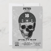 重量プレートスカル訓練ボディビル誕生日 招待状 (正面)