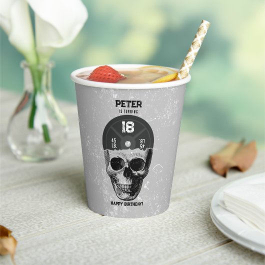 重量プレートスカル訓練ボディビル誕生日 紙コップ (インサイチュ)