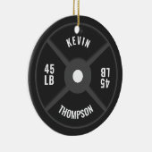 重量プレートトレーニングフィットネスボディビル名 セラミックオーナメント (右)