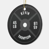 重量プレートトレーニングフィットネスボディビル名 セラミックオーナメント (左)