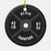 重量プレートトレーニングフィットネスボディビル名 セラミックオーナメント (裏面)