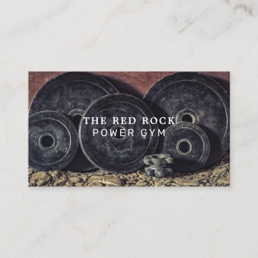 重量プレート、パーソナルトレーナー、ジムインストラクター 名刺 (正面)