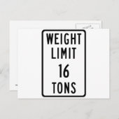 重量制限16トン記号 ポストカード (正面/裏面)