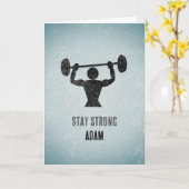 重量引き上げ'強'メッセージ – 任意の大事な行事 カード (黄色い花)