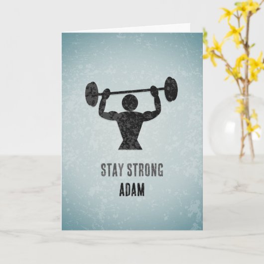 重量引き上げ'強'メッセージ – 任意の大事な行事 カード (黄色い花)