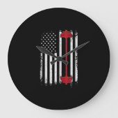 重量持上げフラットギフトトレーニング、ジム愛好家 ラージ壁時計 (正面)