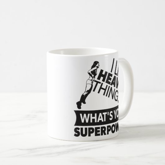 重量持上げ強い女の子 – 私は重いものを持ち上げる コーヒーマグカップ (正面右)