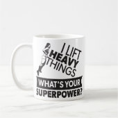 重量持上げ強い女の子 – 私は重いものを持ち上げる コーヒーマグカップ (左)