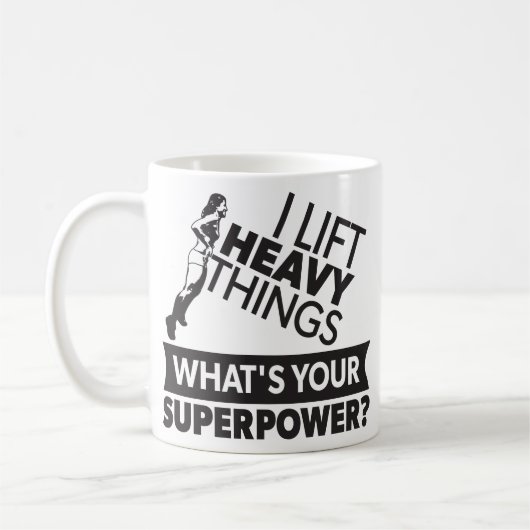 重量持上げ強い女の子 – 私は重いものを持ち上げる コーヒーマグカップ (左)