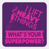 重量持上げ強い女の子 – 私は重いものを持ち上げる スクエアシール (正面)