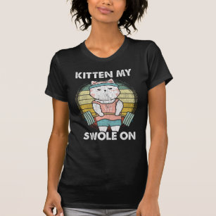 重量挙おもしろいげ猫ジム動機動物 Tシャツ