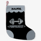 重量挙おもしろい上体建物 スモールクリスマスストッキング (正面)