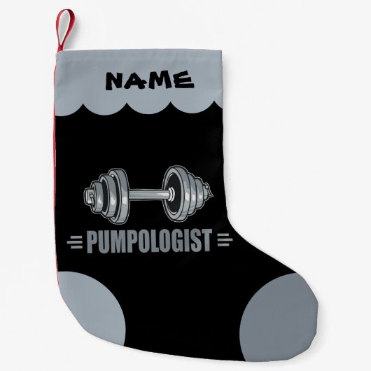 重量挙おもしろい上体建物 スモールクリスマスストッキング (正面)