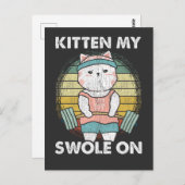 重量挙おもしろい挙げ猫ジムモチベーション動物 ポストカード (正面/裏面)