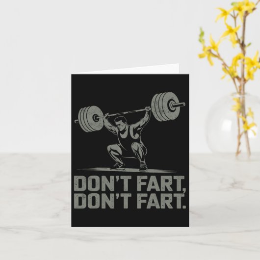 重量挙げおもしろいの冗談ジムユーモアの仕事を開始しない カード (黄色い花)