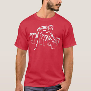 重量挙げおもしろいを行っているボディービルダーゴリラ猿 Tシャツ