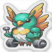 重量挙げおもしろいハミングバードシール シール (正面)