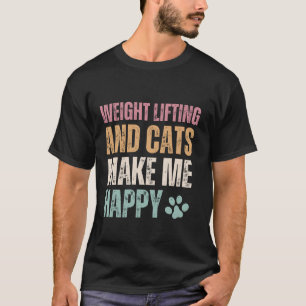 重量挙げと犬は私を幸せおもしろいにする Tシャツ