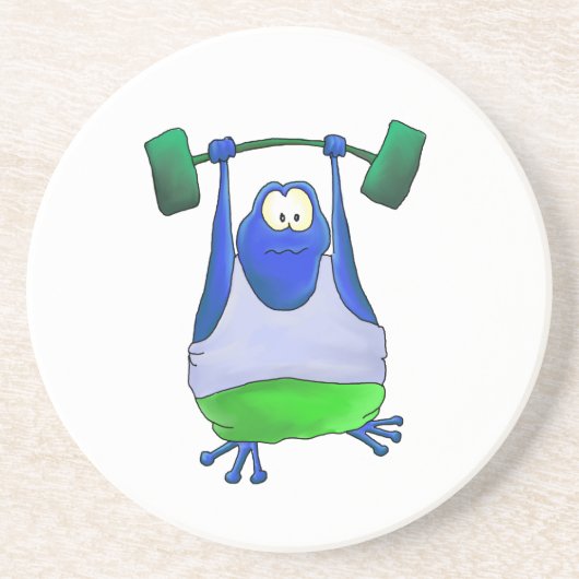 重量挙げのカエル コースター (正面)