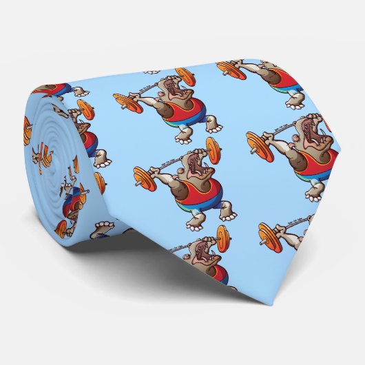 重量挙げのカバ ネクタイ (ロール)