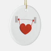 重量挙げのハート セラミックオーナメント (右)