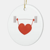 重量挙げのハート セラミックオーナメント (左)
