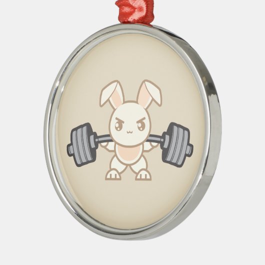 重量挙げのバニーの漫画-隠れ家-足日、体育館 メタルオーナメント (左)