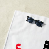 重量挙げのバーベル + パーソナライズな名前 ビーチタオル (インサイチュ)