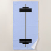 重量挙げのバーベル ビーチタオル (正面)