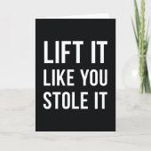 重量挙げの体育館の引用文の上昇それ白黒 カード (正面)