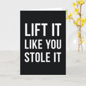 重量挙げの体育館の引用文の上昇それ白黒 カード (黄色い花)