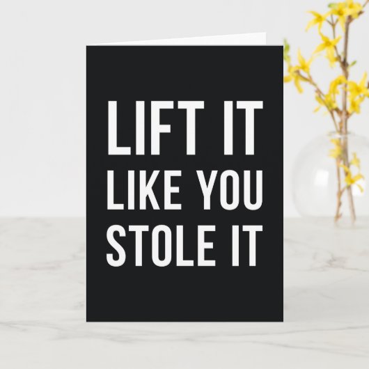 重量挙げの体育館の引用文の上昇それ白黒 カード (黄色い花)