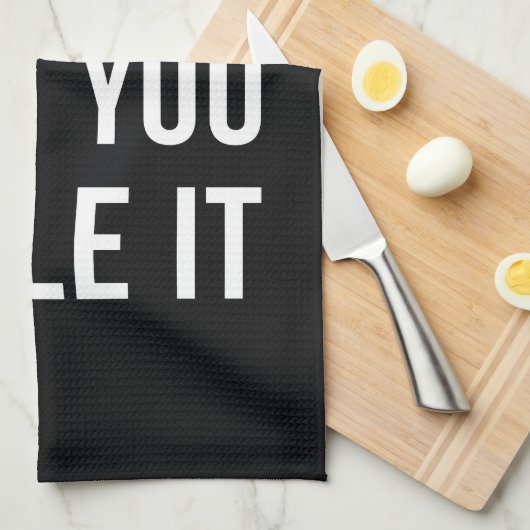 重量挙げの体育館の引用文の上昇それ白黒 キッチンタオル (四つ折り)