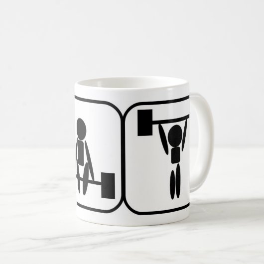 重量挙げの記号のマグ コーヒーマグカップ (正面右)