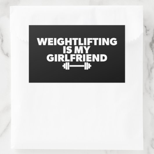 重量挙げは私のガールフレンドである – おもしろいトレーニング 長方形シール (バッグ)