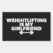 重量挙げは私のガールフレンドである – おもしろいトレーニング 長方形シール (正面)