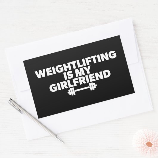 重量挙げは私のガールフレンドである – おもしろいトレーニング 長方形シール (封筒)
