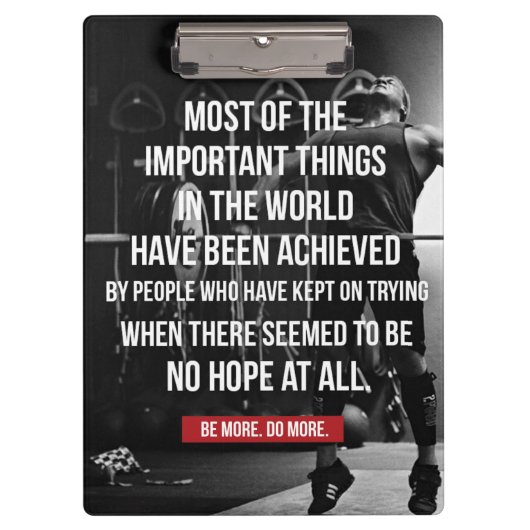 重量挙げやる気を起こさせるの言葉 – トレーニング クリップボード (正面)