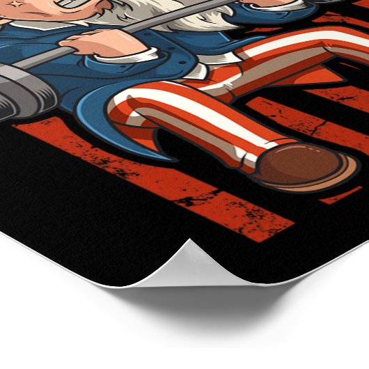 重量挙げアンクルサム愛国心7月ジム4日 ポスター (角)