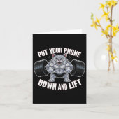 重量挙げキャットジムフィットネストレーニングボディビル カード (黄色い花)