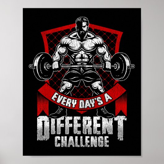 重量挙げジムトレーニング毎日A 違う ポスター (正面)