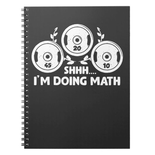 重量挙げジムフィットネス数学の重量計算 ノートブック (正面)