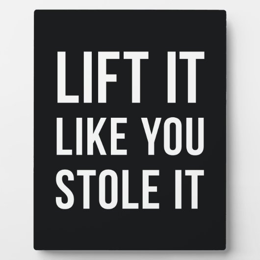 重量挙げジム引用文リフトIt白黒 フォトプラーク (正面)