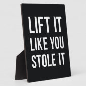 重量挙げジム引用文リフトIt白黒 フォトプラーク (側面)