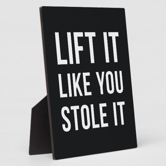 重量挙げジム引用文リフトIt白黒 フォトプラーク (側面)