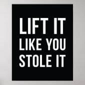 重量挙げジム引用文リフトIt白黒 ポスター (正面)